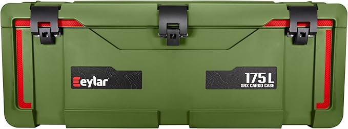 SRX-175 Overlanding Cargo Case – 175L Waterproof Storage Box for Camping, Off-Road & Truck Bed Gear – Heavy-Duty Lockable Storage with Gas Strut Lid, Stackable Design & Interior Organizer Tray (Green)