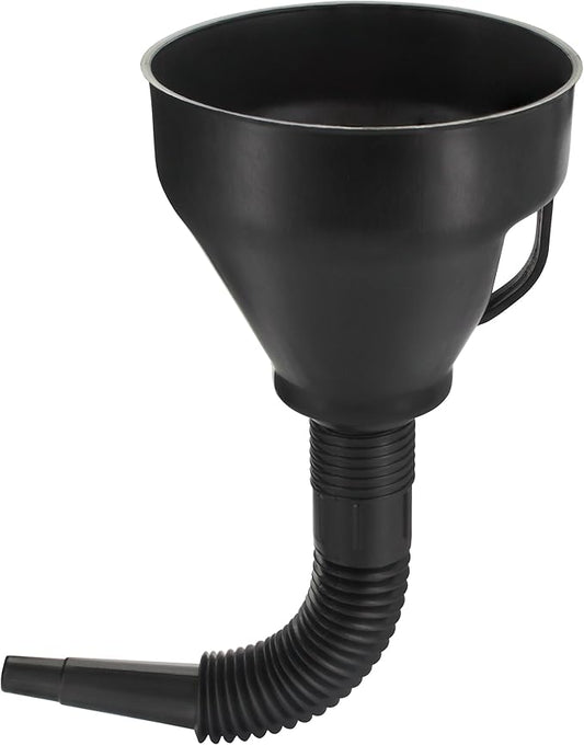 Wekster Oil Funnel with Hose - Wide Mouth Gas Funnel with Handle - Large Funnels for Automotive use - Long Flexible Spout Extension, Removable Mesh Filter for Water, Fuel, Transmission, Oil Change