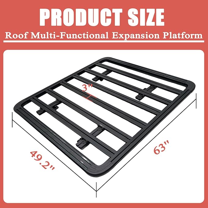 300lbs Load Capacity | Roof Multi-Functional Expansion Platform & Storage Box Compatible with Toyota Sequoia 2023 2024 2025 2026 | Roof Rack Carrier Cargo Basket Toolbox