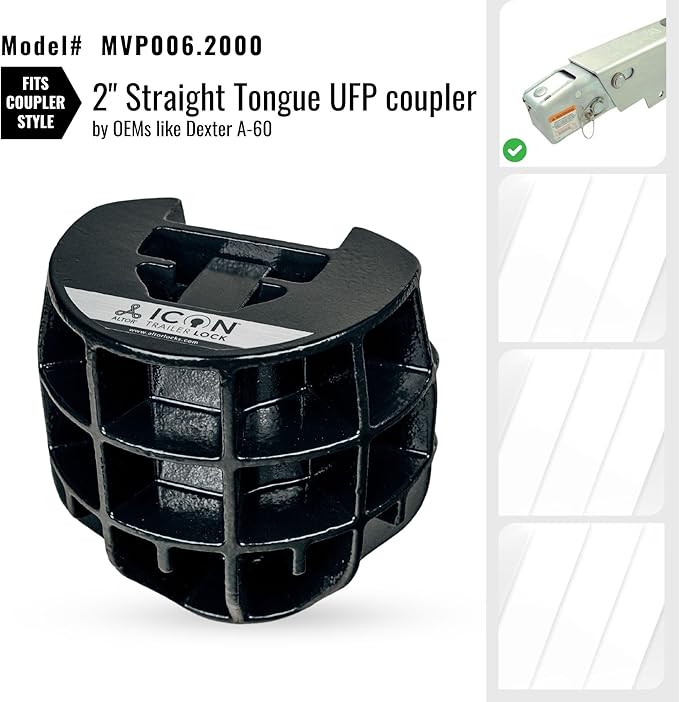 Altor ICON Trailer Lock for 2 inch couplers | Secures high Value Utility Trailers/Travel Trailers/RV/Boat/Toy Haulers