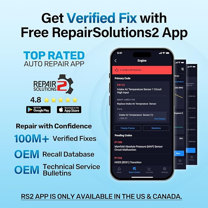 BLCKTEC 460T OBD2 Scanner Car Code Reader Engine ABS SRS Transmission Diagnostic Tool, 12 Reset Services, Oil/TPMS/EPB/BMS/SAS/DPF/Throttle Reset, ABS Bleeding, Battery Test, Auto VIN, Free Update