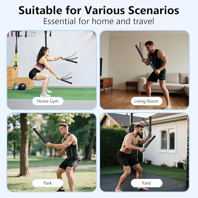 2025 New Weighted Ropeless Battle Ropes for Home Gym, Heavy Duty Battle Rope for Advanced Fitness Training, Portable Workout Ropes for Working Out, Durable Exercise Rope for Home Workout