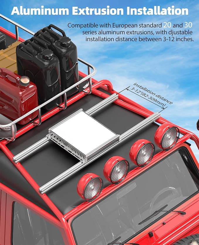 Starlink Mini Mount with Aluminum Frame, Multiple Installation Options for Aluminum Profile, Roof, Vehicle,Tube, Ladder, Starlink Mini Accessories for Car Roof Rack, RV, Boat, Yachts, Trucks