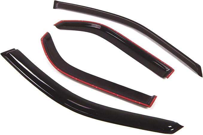 TuningPros Outside Mount Window Vent Visors Rain Guards Compatible with Acura MDX 2001-2006 | Side Window Wind Deflectors Rain Shields | Smoke Tinted, 4 Pcs Set, DGWV-001