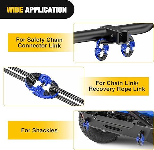 Nilight Safety Chain Connector Link, 1/2In Tow Hitch Hammerlock Coupling Link, 2 Pack Forged Steel Tow Chain Connector for Chain Link/Recovery Rope Link/Shackle, 12000 lbs Load Limit, Blue