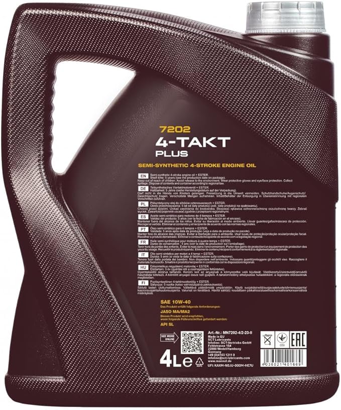 10w-40 Full Synthetic-based Engine Oil for Modern 4-stroke engines: MN7202 (4L)