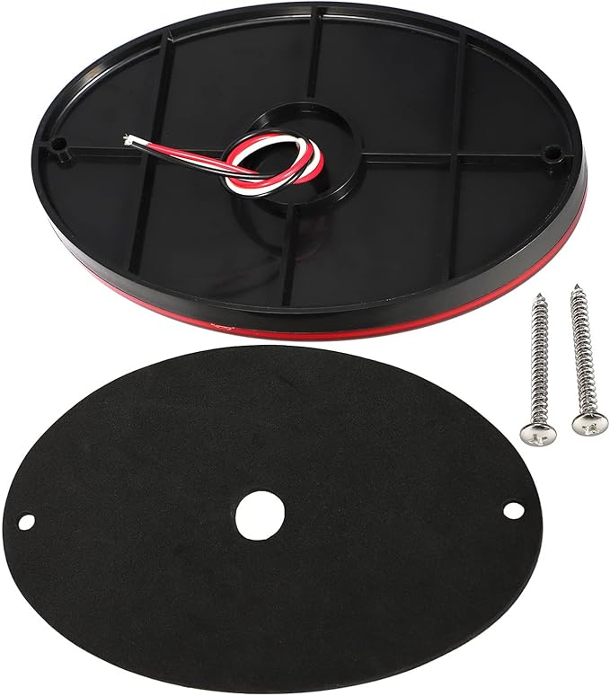 Partsam 2Pcs 8.5" Oval Led Tail Lights 40LED Red for Trailer RV Motorhome Airstream Oval Led Stop Turn Tail Lights Surface Mount Taillights Replacement Lights IP68 Submersible w/Mounting Gaskets