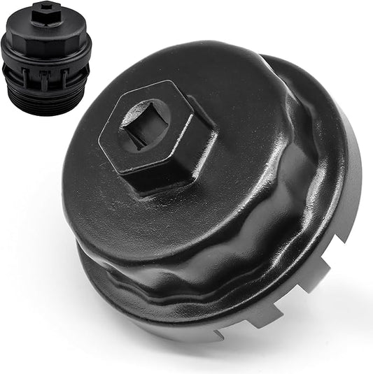 64 mm x 14 flutes Oil Filter Wrench Removal tool Compatible with Toyota Lexus (Black)