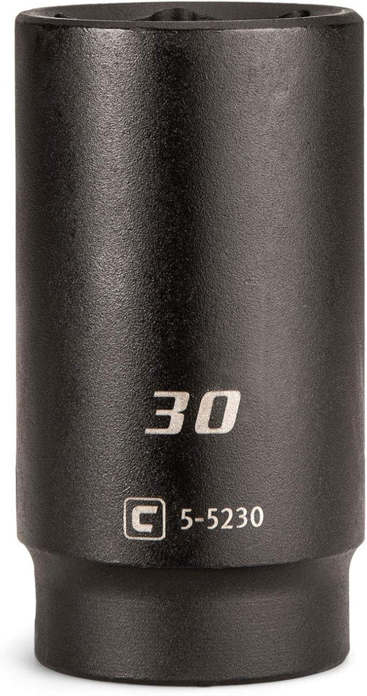 Capri Tools Deep Impact Socket, 1/2-Inch Drive, 6-Point, Metric (30 mm)
