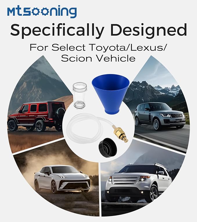 Mtsooning Advanced Engine Threaded Oil Funnel,Oil Filter Wrench and Drain Tool,Oil Filter Remover Tool Compatible with Toyota,Tacoma,Lexus,Camry, Corolla,Honda,Scion,Sienna,RAV4,RX350,etc