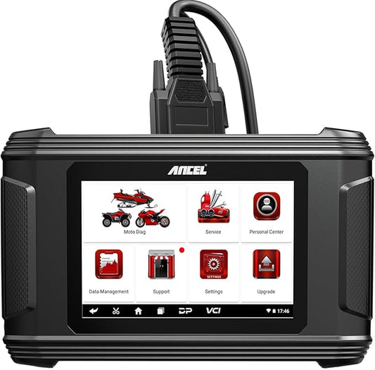 ANCEL MT500 PRO Motorcycle Scanner, Full-System OBD2 Diagnostic Tool with Quick Service Resets & Advanced Programming, Fits for Harley, Honda, Yamaha, Indian, Kawasaki, Suzuki, Polaris, BRP, Victory