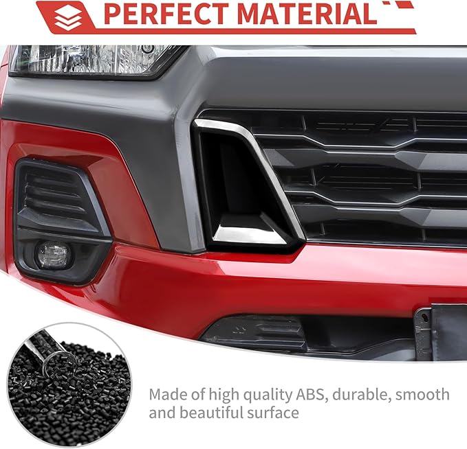 Front Side Bumper Grille Air Outlet Cover fit for Chevy Colorado 2024+ Front Grill Vent Insert Cover Exterior Accessories,Black