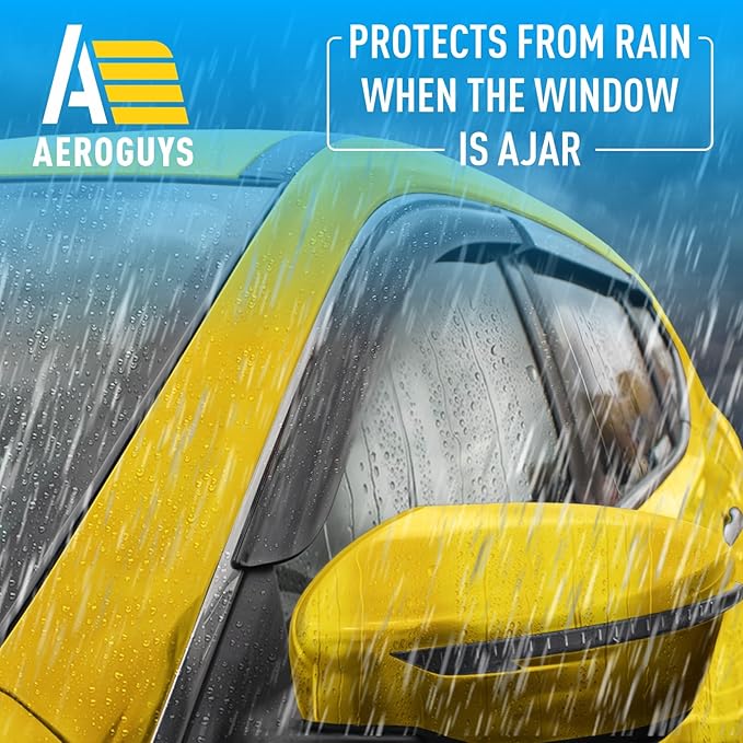 Extra Durable Window Deflectors Tape-On Window Visors Rain Guards Fit for Nissan Rogue 2014-2020, Sun Visors, Wind Vent for Shades, Exterior Car Accessories - 6pcs. AG0223