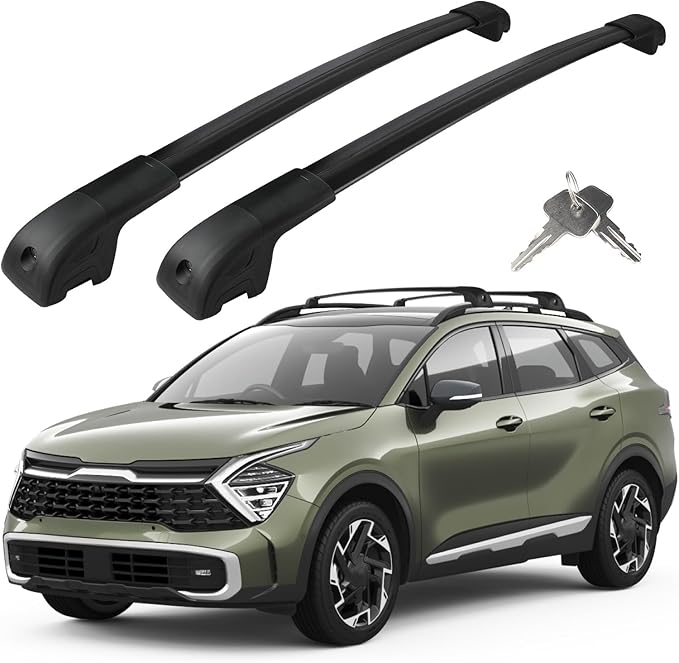 Roof Rack Cross Bars Compatible with Kia Sportage X-Line AWD/Sportage X-Pro/Sportage X-Pro Prestige with Raised Rails 2023-2026, Heavy Duty 300 LBS Anti-Theft Lock Cargo Carrier Crossbar for Bike
