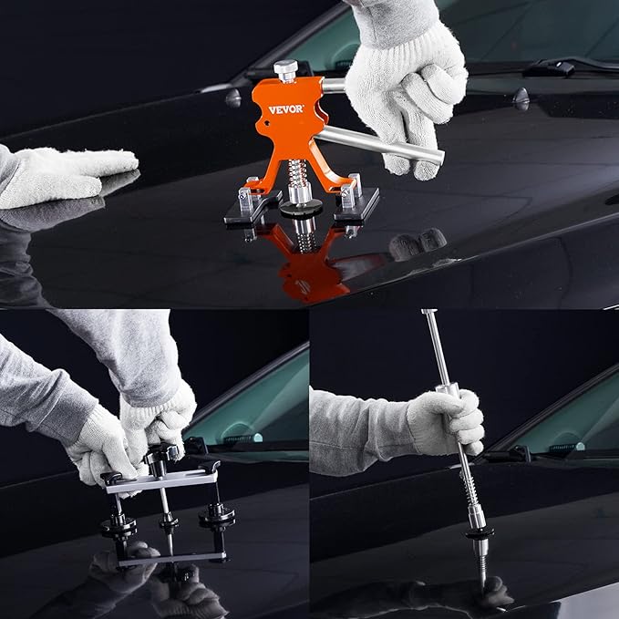 VEVOR 73 PCS Dent Repair Kit, Auto Car Body Paintless Dent Removal Tool Kit, Golden Lifter, Bridge Puller, Slide Hammer Tool Kit for Automobile Body, Washing Machine, Refrigerator