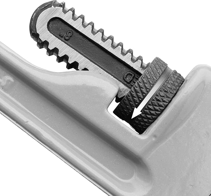 DURATECH 8-inch Heavy Duty Aluminum Straight Pipe Wrench, Adjustable Plumbing Wrench, Drop Forged, Exceed GGG standard