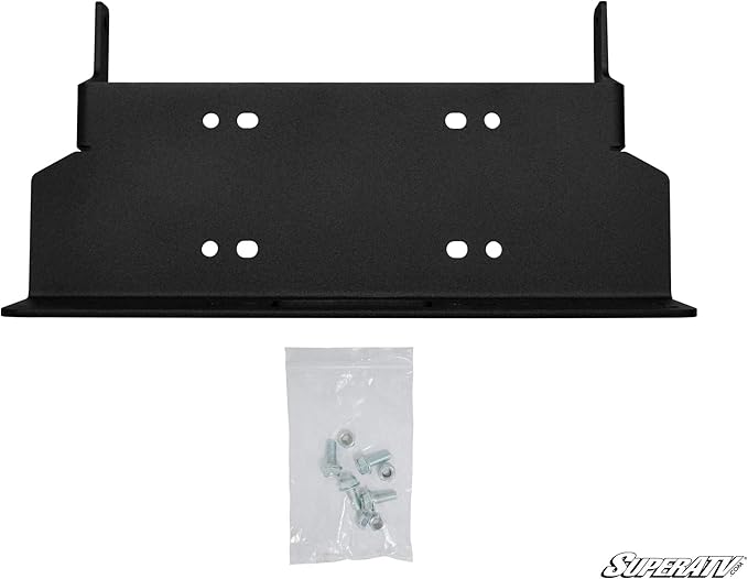 SuperATV Black Ops 4500 LB Winch and Winch Mounting Plate for 2016+ Polaris Ranger 570 Full-Size/Crew | Powder-Coating Prevents Corrosion | Compatible with Many OEM and Aftermarket Winches