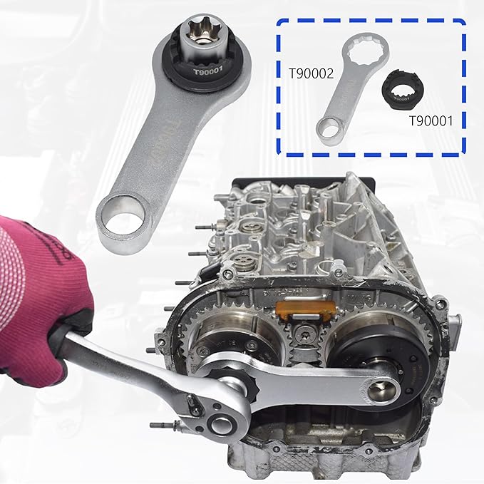 EA839 Engine Camshaft Locking Timing Tool Kit Compatible with VW Audi, Cam Locking Tool for Porsche 3.0T TFSi 2.9T Hybrid Version CXT, Camshaft Adjuster Counter Holder T40331, T90001, T90002