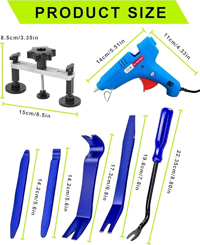 27pcs Dent Puller Kit,Paintless Dent Repair Kit for Dent Removal with Bridge Puller, Dent Removal Kit,Dent Remover Tool for Car Refrigerator Hail Damage Door Ding Repair