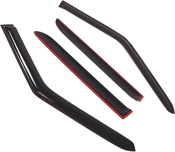 Tuningpros WD2-521 Dark Smoke 4 Pcs Set Window Visor (Outside Mount) Deflector Rain Guard Compatible with 2006-2013 Land Range Rover Sport