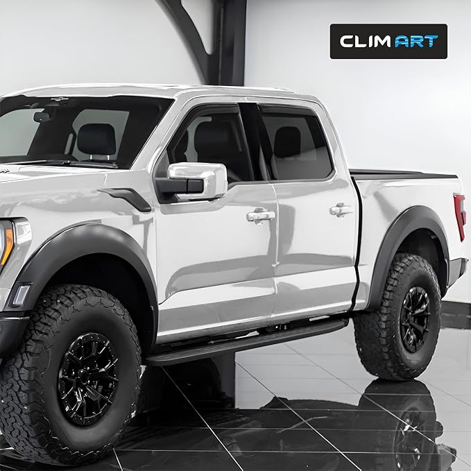 CLIM ART in-Channel Incredibly Durable Rain Guards Compatible with F150 2021-2026 SuperCrew, Original Window Deflectors, Vent Window Visors, Vent Deflector, 4 pcs. - 621468
