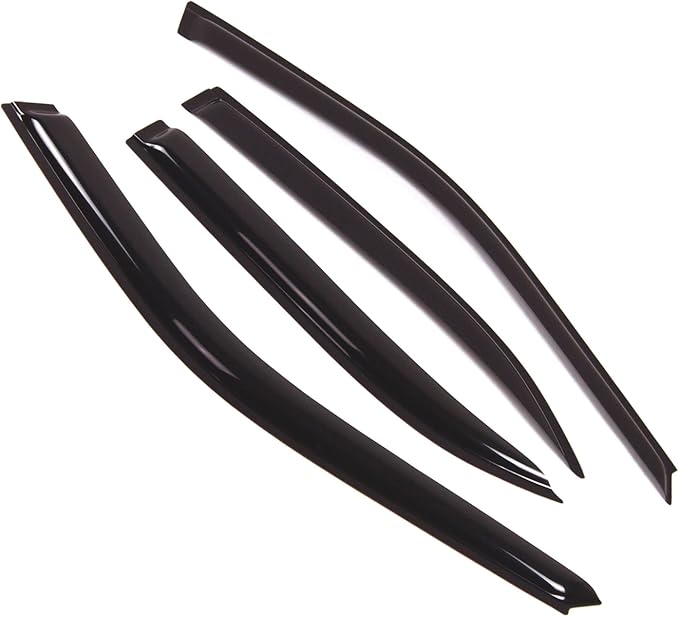 Tuningpros WD2-219 Dark Smoke 4 Pcs Set Window Visor (Outside Mount) Deflector Rain Guard Compatible with 1996-2000 Honda Civic Sedan