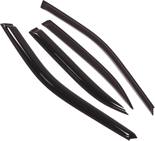 Tuningpros WD2-219 Dark Smoke 4 Pcs Set Window Visor (Outside Mount) Deflector Rain Guard Compatible with 1996-2000 Honda Civic Sedan