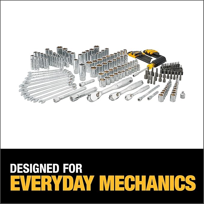 DEWALT Mechanics Tool Set, 1/4" & 3/8" & 1/2" Drive, SAE/Metric, 205-piece (DWMT81534)