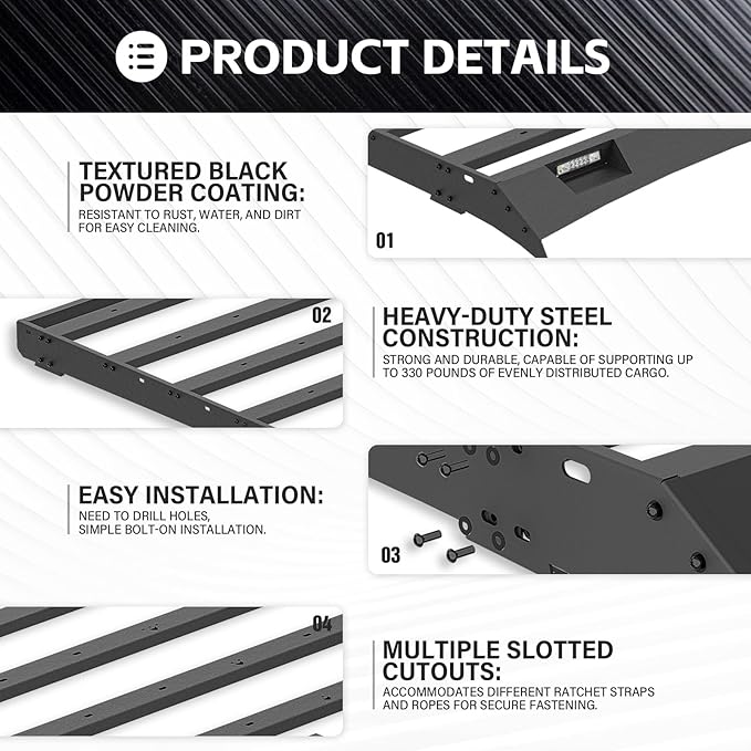 Roof Rack Cargo Basket Compatible with 2009-2018 Dodge Ram 1500 & 2019 2020 Classic Crew/Quad Cab, Truck Rooftop Cargo Carrier Top Luggage Storage Holder with 2 LED Lights