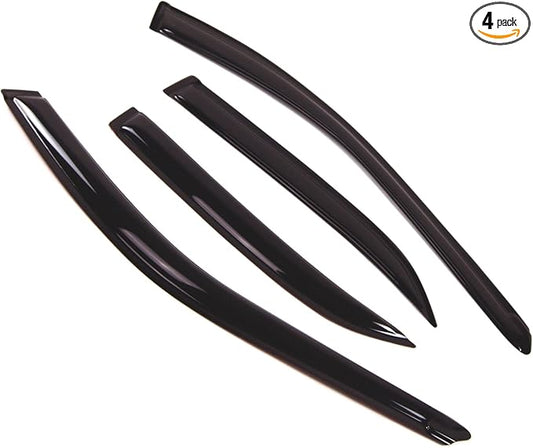 TuningPros Outside Mount Window Vent Visors Rain Guards Compatible with Honda Accord Sedan 1998-2002 | Side Window Wind Deflectors Rain Shields | Smoke Tinted, 4 Pcs Set, DGWV-209