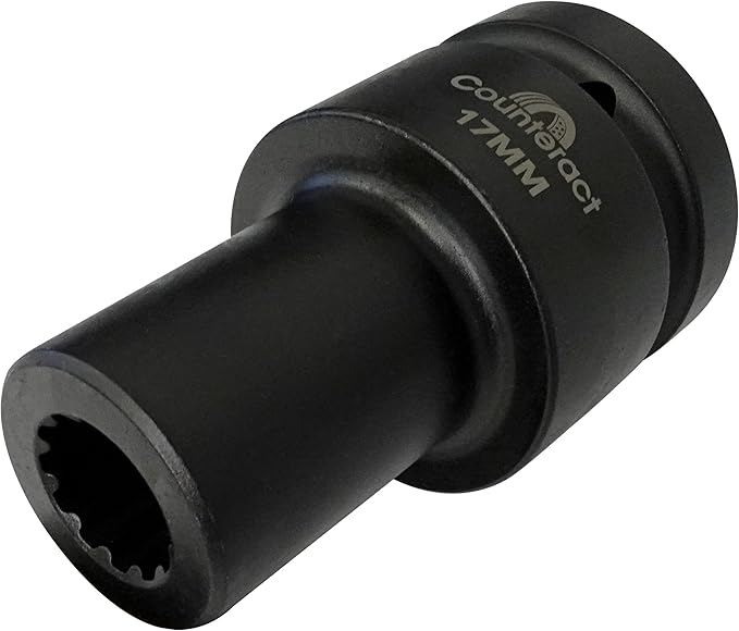 Counteract Socket Pro – 6 Way Socket 5pc Set - 17mm, 27mm, 30mm, 33mm, 35mm - 1" Drive
