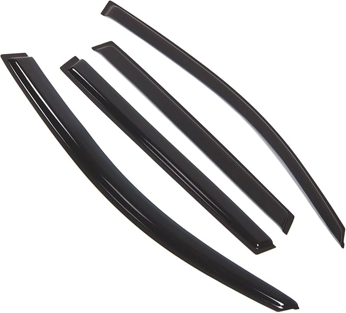 Tuningpros WD2-440 Dark Smoke 4 Pcs Set Window Visor (Outside Mount) Deflector Rain Guard Compatible with 2006-2012 Toyota RAV4