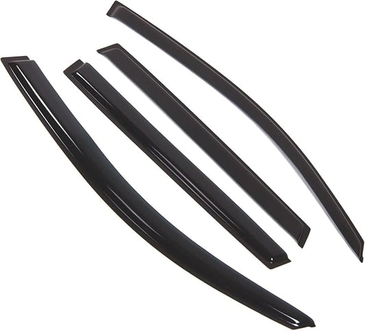 Tuningpros WD2-440 Dark Smoke 4 Pcs Set Window Visor (Outside Mount) Deflector Rain Guard Compatible with 2006-2012 Toyota RAV4