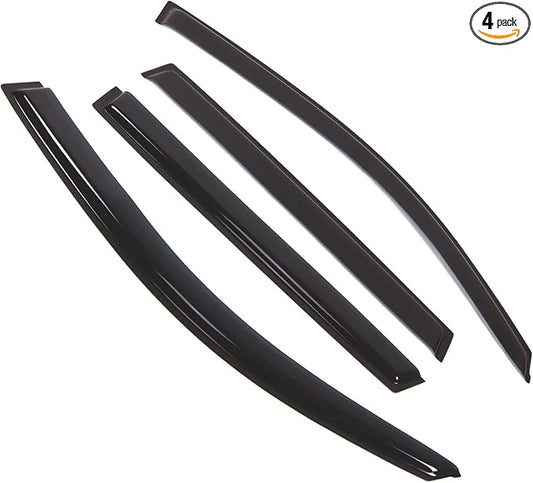 TuningPros Outside Mount Window Vent Visors Rain Guards Compatible with Toyota RAV4 2006-2012 | Side Window Wind Deflectors Rain Shields | Smoke Tinted, 4 Pcs Set, DGWV-440-2