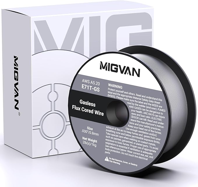 Flux Core Welder Wire .030 Diameter, E71T-GS Gasless Mig Welding Wire 2-Pound/1Kg Strong Spool, Self-shielded Mild Steel Compatible With Lincoln Miller Forney Harbor Welder