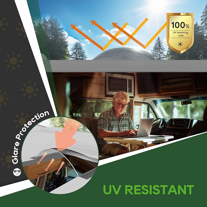 RVGUARD RV Skylight Replacement, 18" x 26" Outer Dimension Skylight Fits All Standard 14" x 22" Openings, RV Skylight for Camper Trailer Fifth Wheel Truck, UV Resistant, Impact Resistant, Smoke