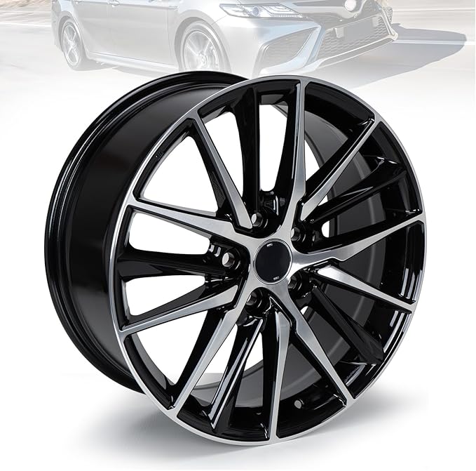 New 18" x 8" Aluminum Alloy Replacement for OE Wheel Rim Compatible with Toyota Camry 2021 2022 2023 Black, Fits for Front or Rear Wheel 95093