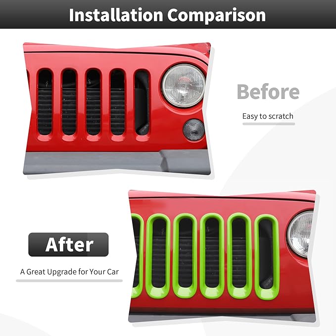 JK Grill Inserts Front Grille Mesh no Mesh Cover Guard for Jeep Wrangler JK 2007-2017 Clip-on Grille Accessories