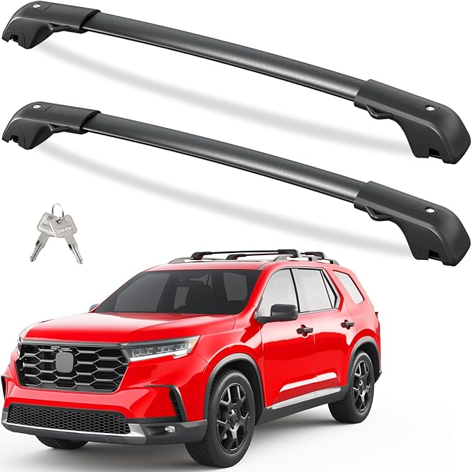 Tuyoung 300lbs Lockable Roof Rack Cross Bars Compatible with Honda Pilot 2023-2026 Sport TrailSport Touring Elite with Raised Rails (Not for LX & EX-L),Heavy Duty Aluminum Roof Crossbar Luggage
