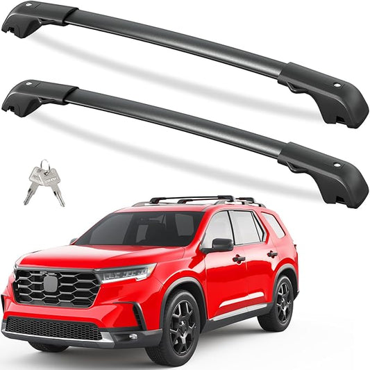 Tuyoung 300lbs Lockable Roof Rack Cross Bars Compatible with Honda Pilot 2023-2026 Sport TrailSport Touring Elite with Raised Rails (Not for LX & EX-L),Heavy Duty Aluminum Roof Crossbar Luggage