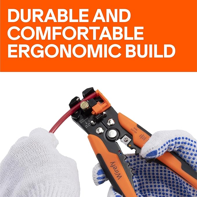 Wirefy Automatic Wire Stripper Tool | Self-Adjusting 3-in-1 Wire Stripper, Cutter & Crimper for 24-10 AWG / 0.2-6 mm² | Ergonomic Professional Electrical Tool