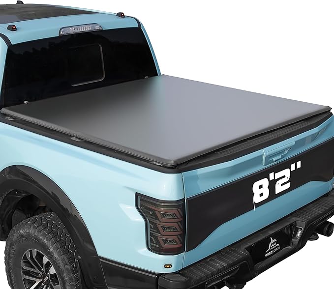 Truck Bed Tonneau Cover Compatible with Ford Super Duty 8.2 ft Long Box, 1999-2025 F250 F-250 F350 F-350, Soft Roll Up Style