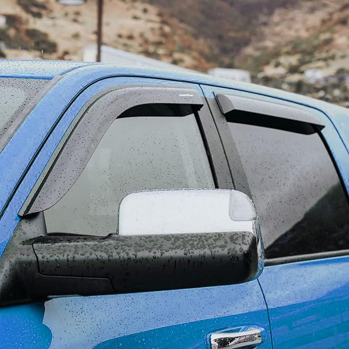 Goodyear Shatterproof Window Deflectors for Dodge Ram 2500/3500 2010-2026 Mega Cab, Tape-on Rain Guards, Window Visors,Vent Deflector Visor, Car Accessories,4 pcs. - GY008515