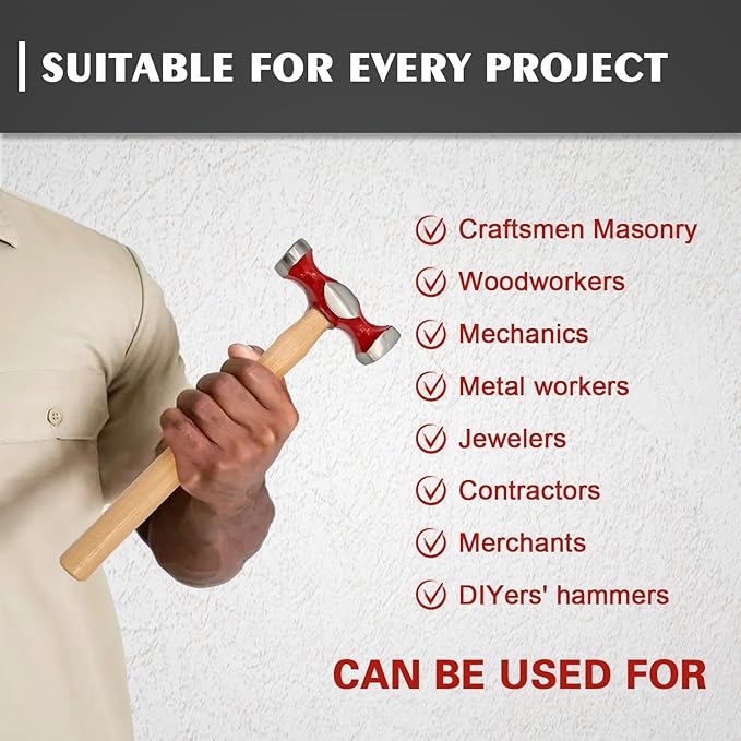 7 Piece Auto Body Repair Kit，Hammer and Dolly Tools with Carbon Steel on Wood Handles,Performance Heavy Duty Dollies Set,Roller Fixer Dent Remover Tool.