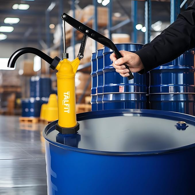 Lever Action Barrel Pump,55 Gallon Drum Pump, For Fuels, Chemicals, Corrosive Liquids, Water Based Fluids, Fits 5 to 55 Gallon Drums & Barrels (Reinforced PP - High Corrosion Resistance)