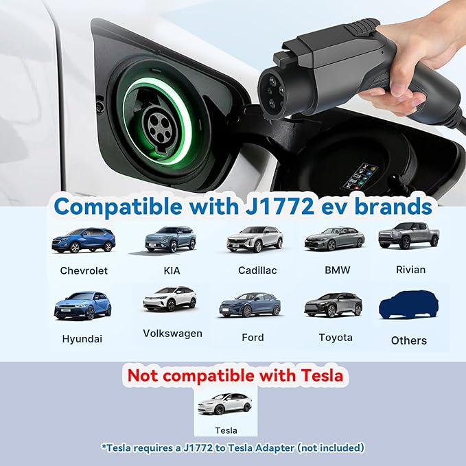 BESENERGY Level 1 ev Charger,15A,NEMA 5-15 110V-120V,20ft Charger Cable,Compatible with All j1772 ev Cars