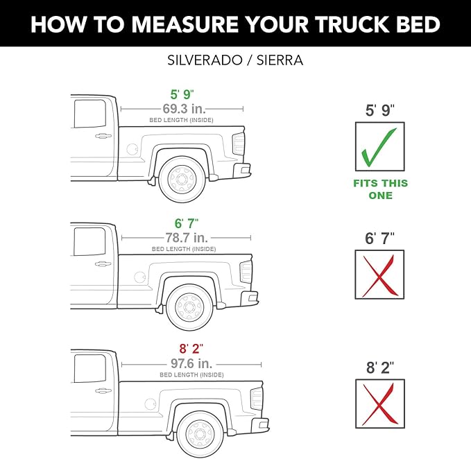 Gator ETX Soft Tri-Fold Truck Bed Tonneau Cover | 59101 | Fits 2007 - 2013, 2014 HD Chevy/GMC Silverado/Sierra 5' 9" Bed (69.3")