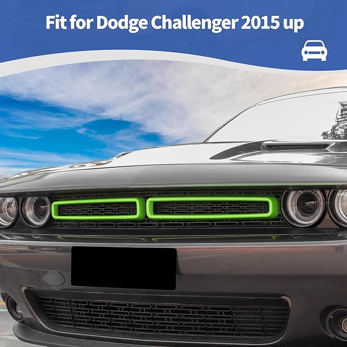 for Challenger Grille Insets Trim Cover Fit for Dodge Challenger 2015-2023 Green Exterior Accessories 2pcs
