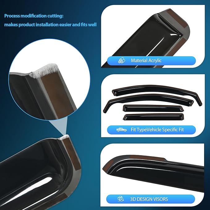 Nilight in-Channel Rain Guards for Hyundai Tucson 2021 2022 2023 2024 2025, Vent Window Visors, Original Window Deflectors-4PCS