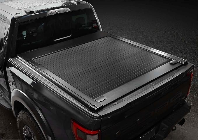 Syneticusa Stealth Black Retractable Hard Tonneau Cover T-Slot Rails Fits 2009-2026 Dodge Ram 1500 5'7" (67.4”) Truck Bed Premium Edition Accessories Waterproof